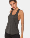 Full Size Scoop Neck Wide Strap Active Tank