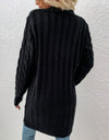 Cable-Knit Button Down Cardigan with Pockets