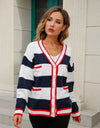 Striped Button Down Cardigan