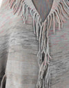 Multicolored Fringe Trim Poncho