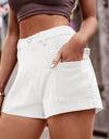 High-Waist Denim Shorts with Pockets