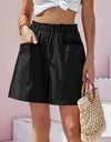 Full Size Pocketed Elastic Waist Shorts