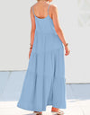 Full Size Ruched Tiered Spaghetti Strap Dress