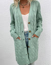 Cable-Knit Button Down Cardigan with Pockets