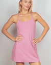 VERY J Sleeveless Active Tennis Dress with Unitard Liner