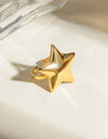 18K Gold-Plated Stainless Steel Star Ring