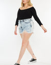 Kancan Full Size Distressed High Waist Denim Shorts