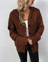 Button-Down Long Sleeve Hooded Sweater