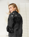 Fringe Detail Long Sleeve Denim Jacket