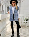 Hooded Sleeveless Denim Top with Pockets