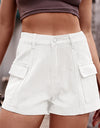 High Waist Denim Shorts with Pockets