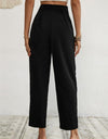 Buttoned Tie-Waist Cropped Pants
