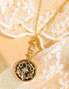 Vintage Blue Sandstone Pendant Copper Necklace