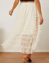 Ruched High Waist Tiered Skirt