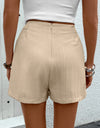 Pocketed High Waist Shorts with Zip