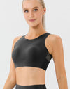 Round Neck Wide Strap Active Bra