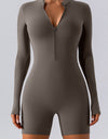 Half Zip Long Sleeve Active Romper