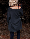 Open Front Dropped Shoulder Cardigan with Pockets