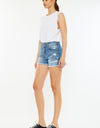 Kancan Full Size High Rise Raw Hem Denim Shorts