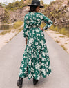 Printed Notched Neck Maxi Dress