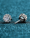 Moissanite Floral-Shaped Stud Earrings