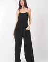 VERY J Pintuck Detail Woven Sleeveless Jumpsuit