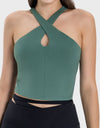 Crisscross Grecian Neck Active Cami