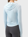 Pocketed Zip Up Hooded Long Sleeve Active Outerwear