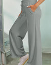 Drawstring Wide Leg Pants with Pockets