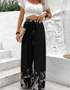 Drawstring High Waist Relax Fit Long Pants