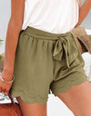 Tied Layered Scalloped Hem Shorts