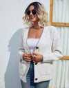 Button Down V-Neck Cardigan with Pockets