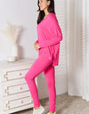 Basic Bae Full Size V-Neck Soft Rayon Long Sleeve Top and Pants Lounge Set