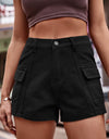 High Waist Denim Shorts with Pockets