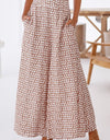 Polka Dot High Waist Wide Leg Pants with Pockets
