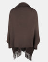 Fringe Open Front Long Sleeve Poncho