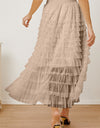 Ruched High Waist Tiered Skirt