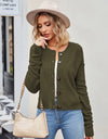 Button Down Exposed Seam Cardigan