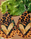 PU Leather Leopard Teardrop Earrings