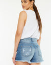 Kancan Full Size High Rise Raw Hem Denim Shorts