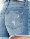 Kancan Full Size High Rise Raw Hem Denim Shorts