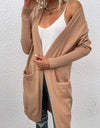 Open Front Long Sleeve Cardigan with Pockets