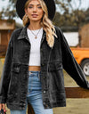 Dropped Shoulder Denim Jacket with Pockets