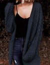 Open Front Dropped Shoulder Cardigan with Pockets