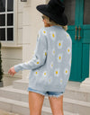 Daisy Pattern Button Front Cardigan