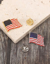 2 Piece Drip Oil US Flag Brooch
