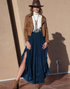 Slit Ruffled Wide Leg Pants
