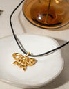 18K Gold-Plated Bow Pendant Necklace