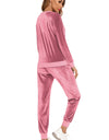 Round Neck Long Sleeve Loungewear Set with Pockets