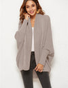 Open Front Batwing Sleeve Cardigan